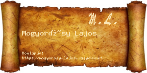 Mogyorósy Lajos névjegykártya